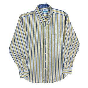 J. McLaughlin Dress Shirt Striped Colorful Long Sleeve Cotton Large